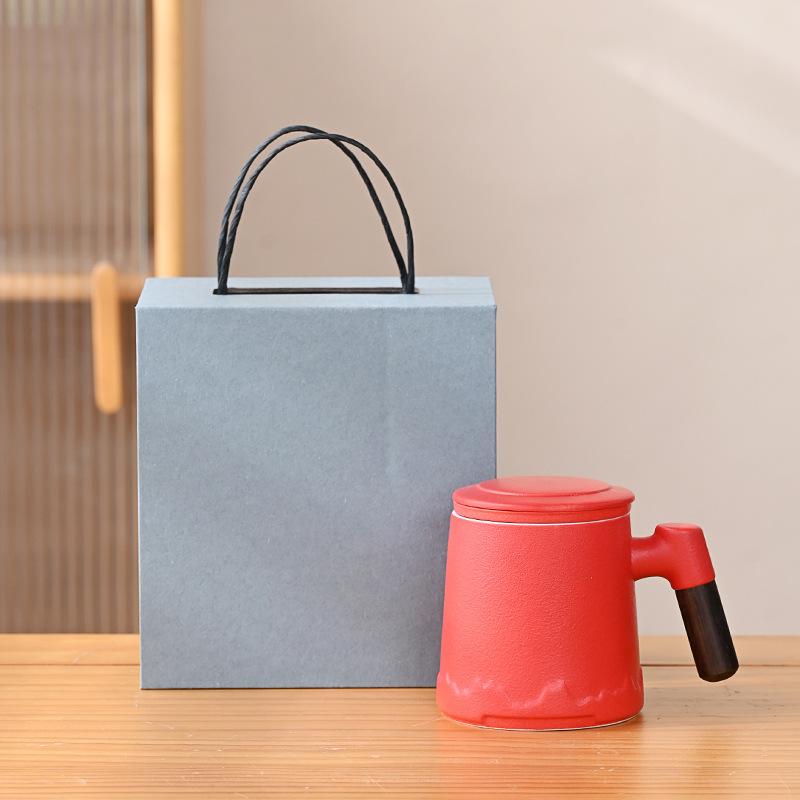 Taza de Té con Separación Cerámica Taza de Oficina Taza Simple Taza de Té Regalo de Negocios Taza de Agua