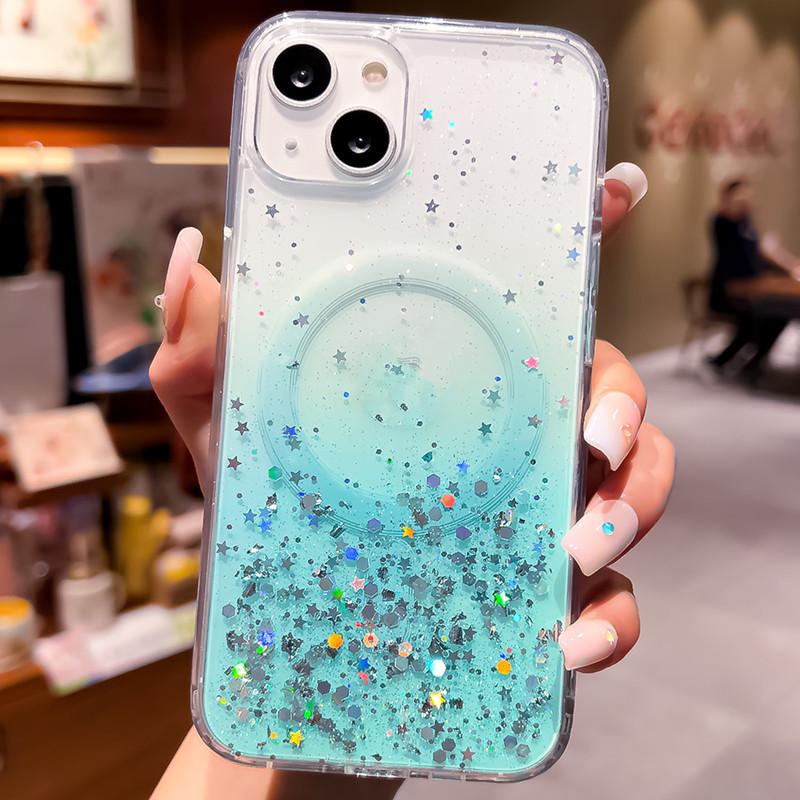 iPhone 17 Case: Epoxy, Glitter, Magnetic - Compatible with iPhone 11, 12, 13 Pro Max, 14, and 15 Gradient Styles