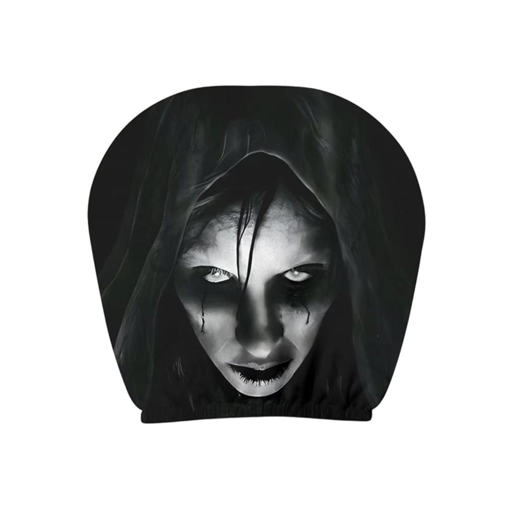 Halloweenový obojstranne potlačený poťah na opierku hlavy do auta - 2 kusy, Strašidelný dizajn pre auto