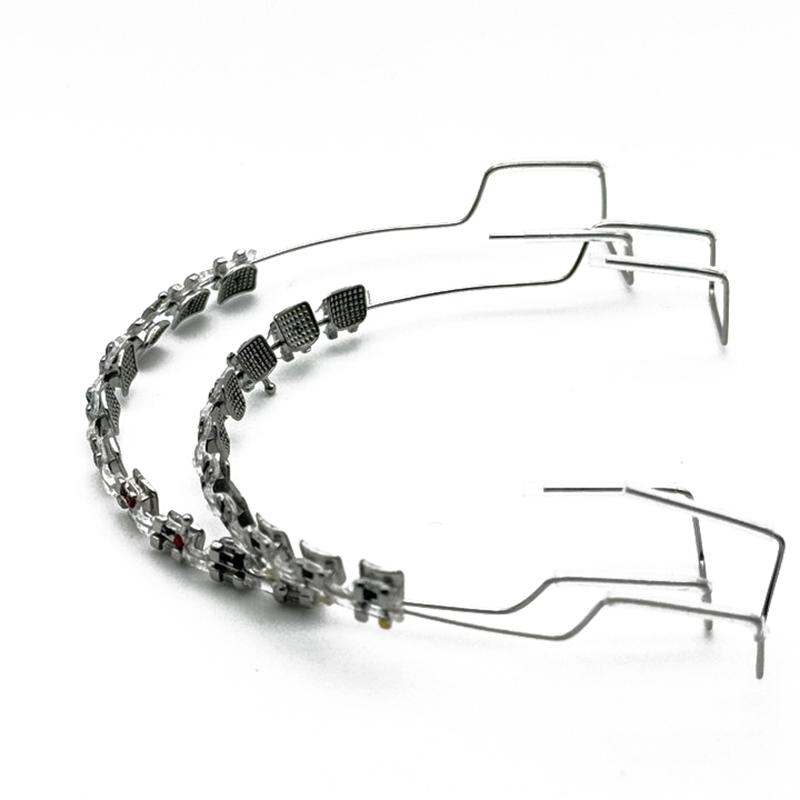 

1 пара цветных брекетов стоматологические накладные брекеты с крючком временное украшение зубов с металлическими дугами лигатура для брекетов серебряный