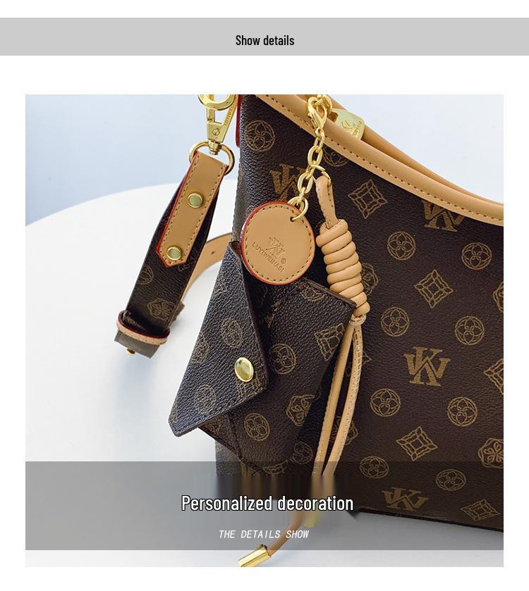 Retro Klasická Monogramová Kabelka do Podpaží: Evropský a americký styl