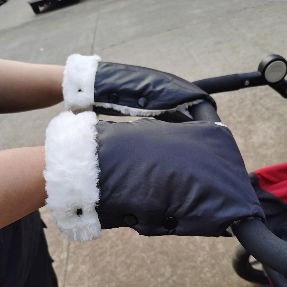 Winter Warm Stroller Gloves Waterproof Strollers Fleece Hand Muff Windproof Infant Clutch Cart Gloves Winter Supplies