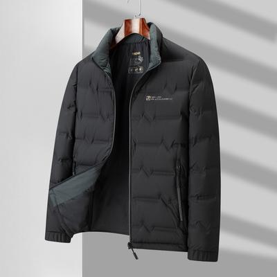 Autumn and Winter Duck Down Warm Stand-up Collar Zipper Short Business Casual Light Down Jacket Tide