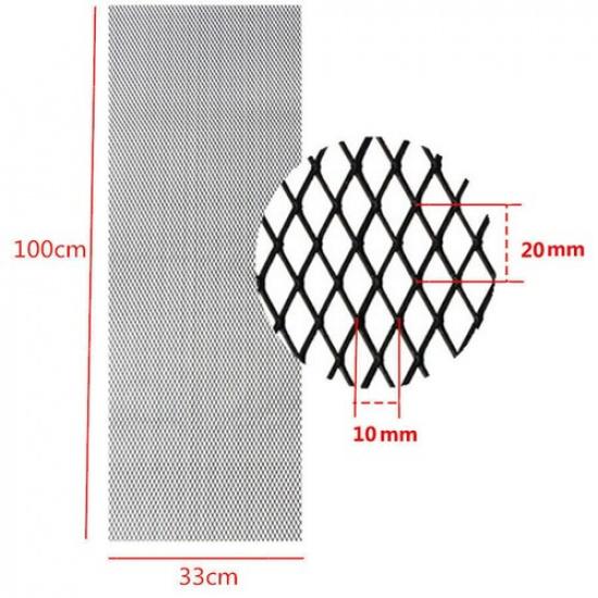 Universal Silver Aluminum Car Bumper Grille Radiator Mesh Vent Gitter 100*3m