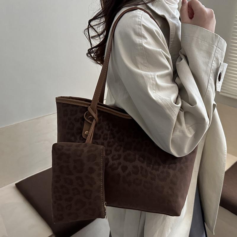 Leopard Print Women Shoulder Bag For Commuting Daily Used Casual Tote Bag Large Capacity Ladies Handbags And Purses