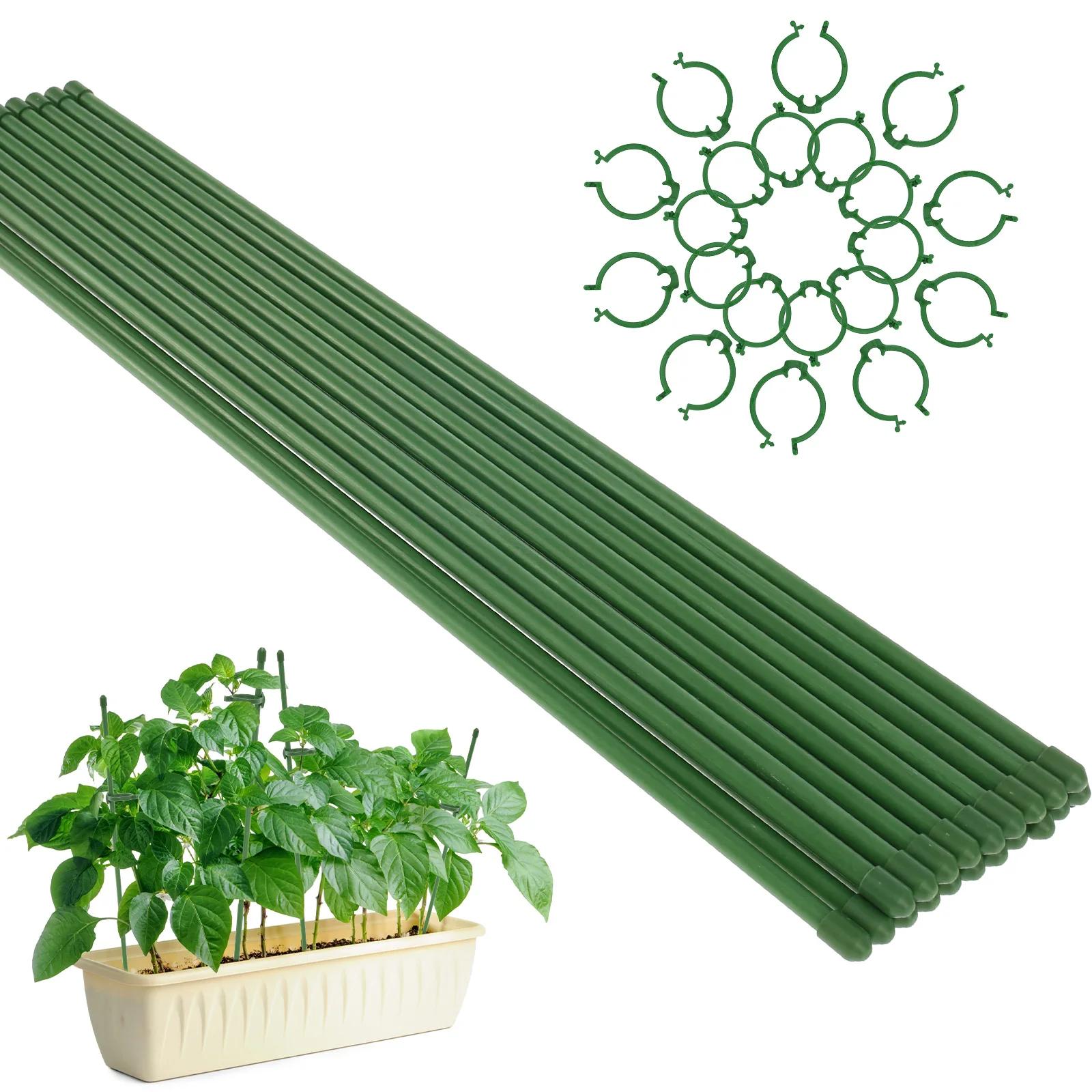 

20Pcs 45cm Plant Stakes Green Bamboo Reusable Plant Support Stake for Potted Plants and Indoor Plants Gardening Tools
