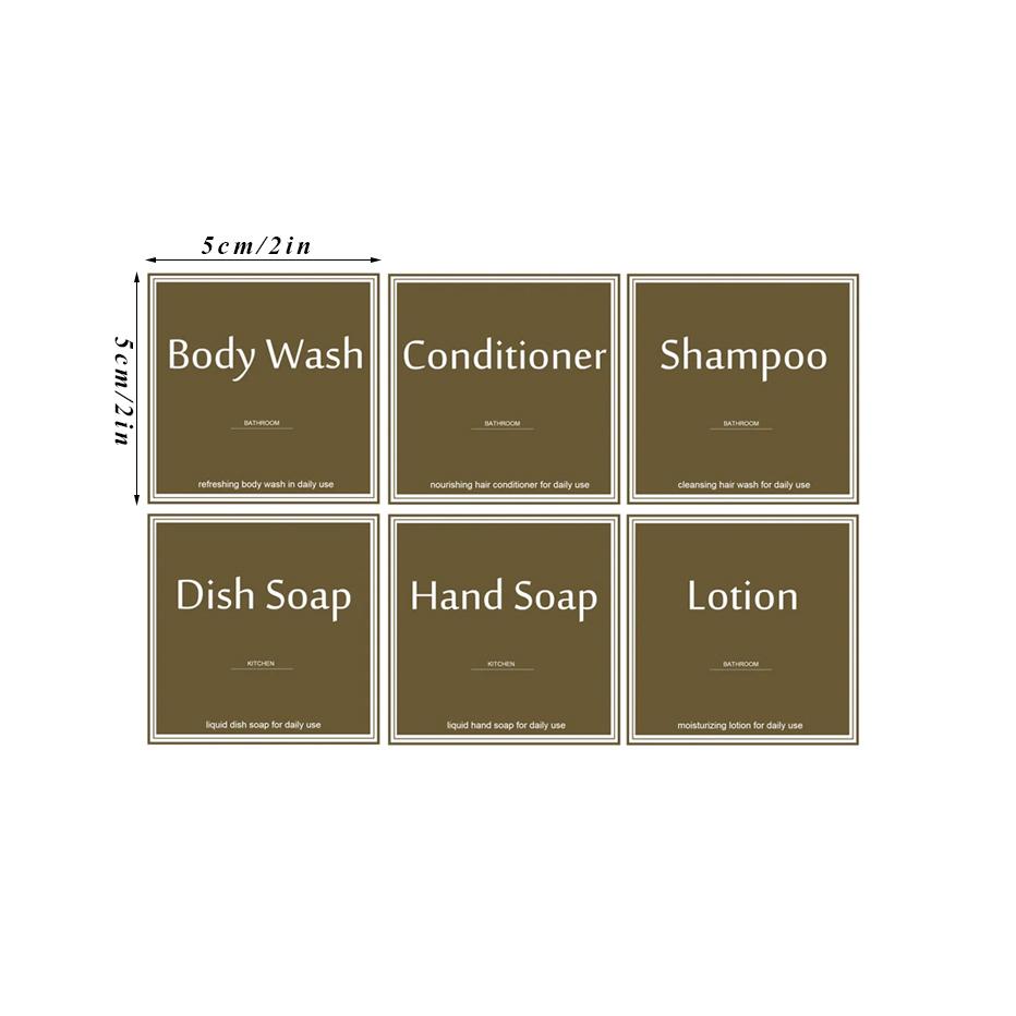 500ml/16.9oz Δοσομετρητής Σαμπουάν Μπουκάλι με Αντλία Πίεσης με Χρυσές Αδιάβροχες Ετικέτες Μπουκάλια Σαμπουάν, Μαλακτικού, Αφρόλουτρου Μπάνιου