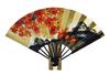 Kyoto folding fan, double-sided decorative folding fan, Yamabukihime/Autumn leaves, with fan stand, boxed