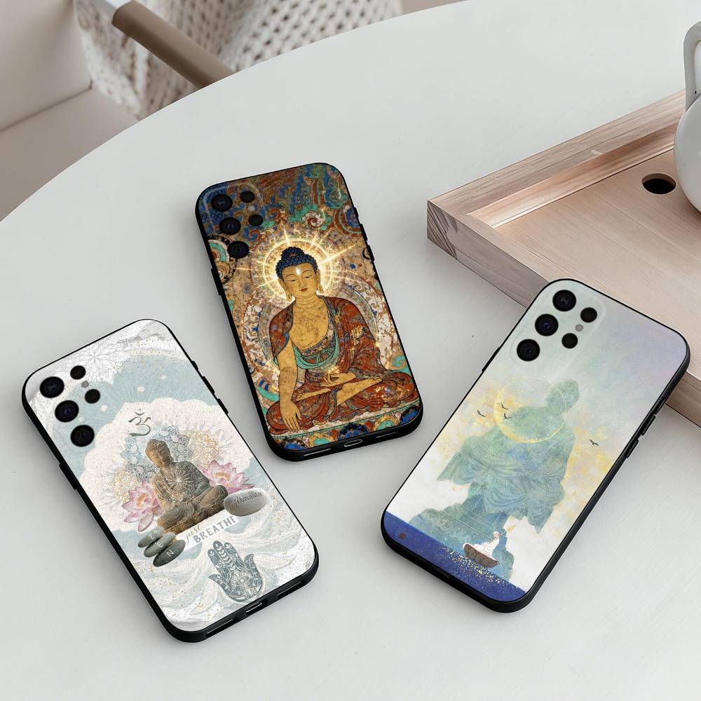 The B-Buddha Art Phone Case For Samsung S25,S24,S21,S22,S23,S30,Ultra,S20,Plus,Others Soft Black Cover