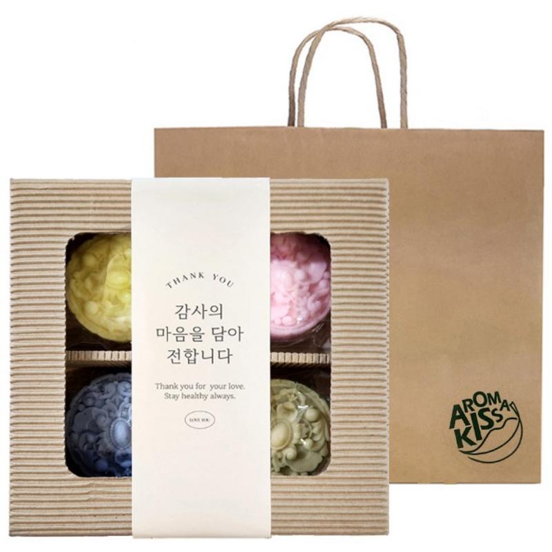 Aroma Kiss Handmade Aroma Soap Antique Gift Set, 80g x 4 pcs