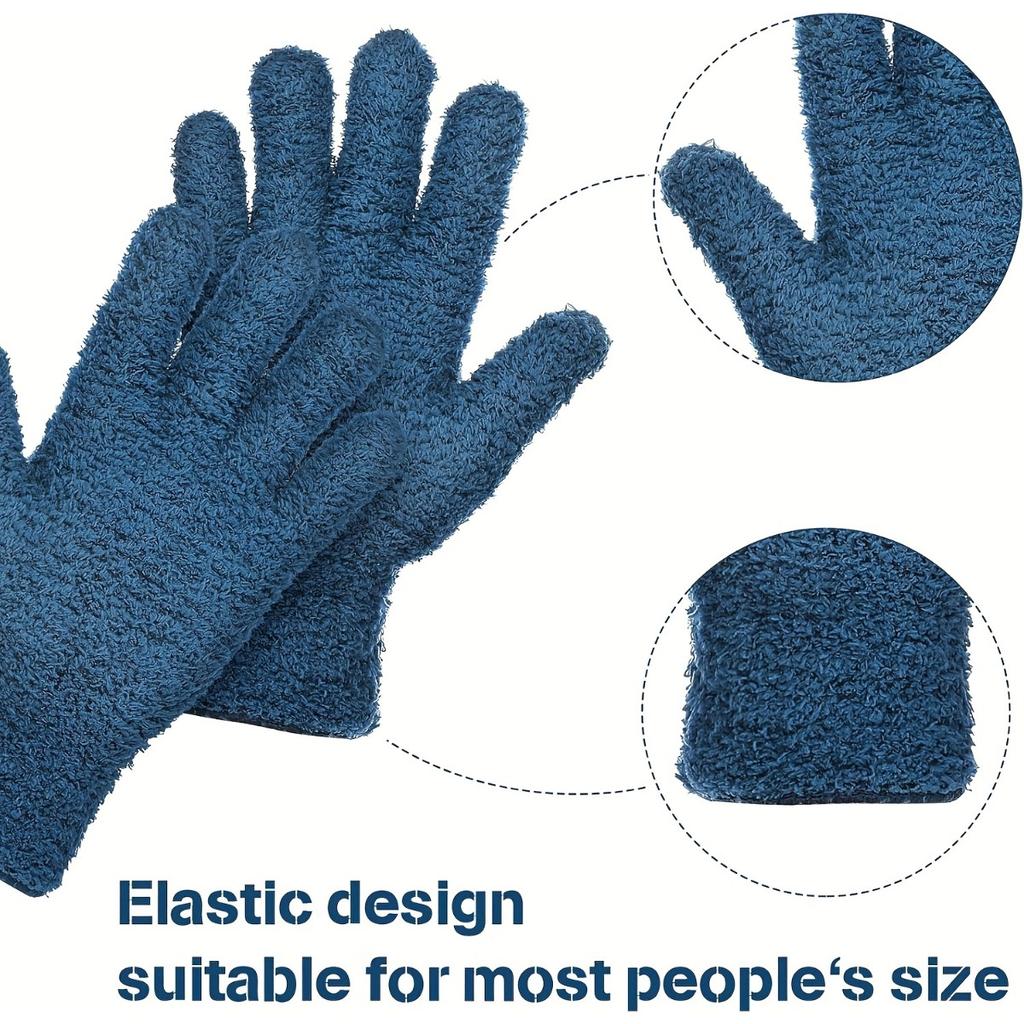 Ultra Fine Fiber Dust Removal Gloves - Coral Fleece Fabric, Elastic and Breathable, Easy To Clean Dust On Car, Boat and Plant Surfaces