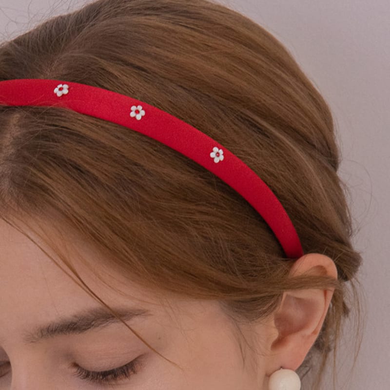 GETMEBLING Satin Flower Bead Hairband_RD