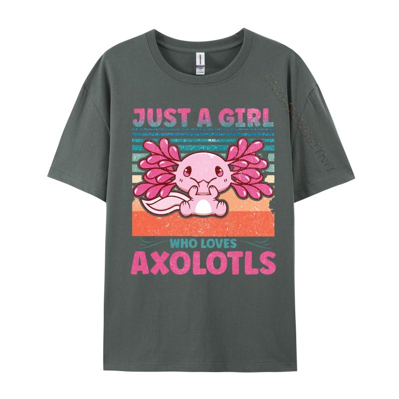 Loves Axolotls Tshirt Plain Autumn Cotton Male Tops Tees TShirt Kawaii Axolotls Tshirts Anime T Shirts