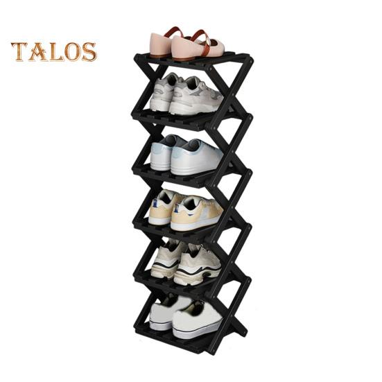 

Складная полка для хранения обуви из бамбука, прочная, несущая, переносная, отдельно стоящая полка для обуви в прихожей 6 Layers