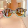Children Boy Girl Leopard Double Color Cartoon Bear Shape Round Sunglasses Kids Vintage Sunglasses UV400 Protection Classic
