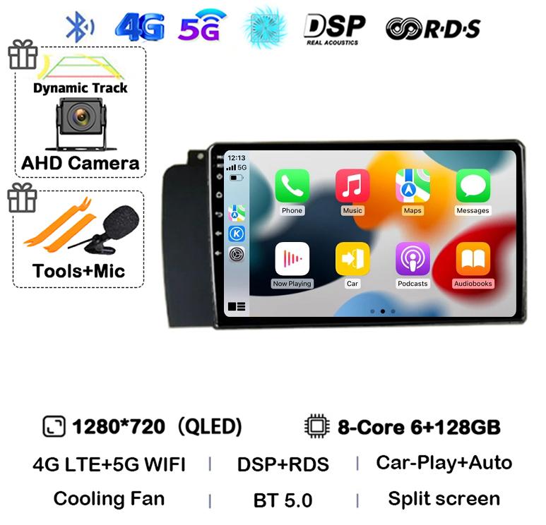 Android 14 Carplay Auto Car Radio For Volvo XC70 V70 S60 2004-2009 GPS Multimedia Video Player Navigation Stereo WIFI+4G Audio