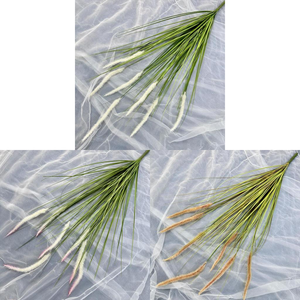 Artificial Green Plant 7head Dogtail Grass For Home Garden Decor And Event Photography