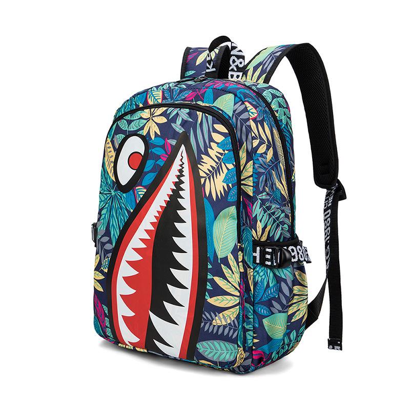 Shark Design Lightweight Oxford School Backpack for Boys