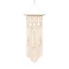 Bohemian Handwoven White Cotton Rope Tapestry - Retro Style Decorative Wall Hanging for Bedroom or Home