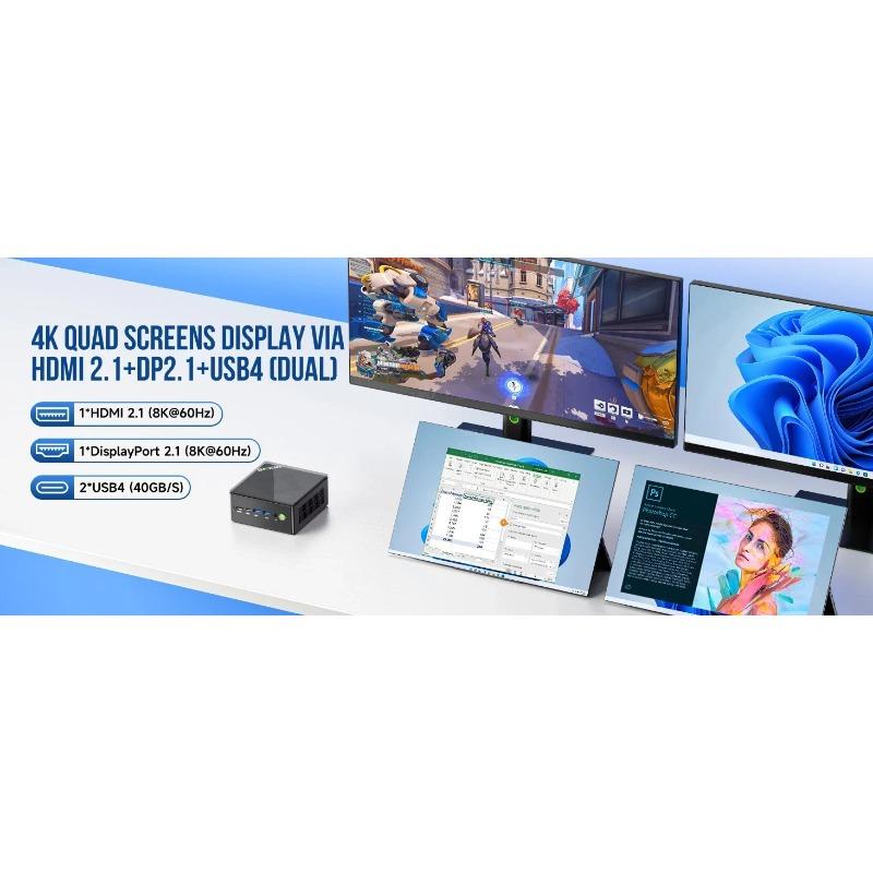 GMKtec K8Plus Mini-PC AMD R7-8845HS Window11 Pro AMD Radeon™ 780M Oculink PCIE*4 DDR5 5600MHz SSD Wifi 6 Desktop-Gaming-Computer