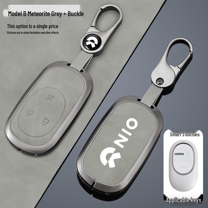 Genuine Leather Car Key Case for Nio ET5, ES6, ET5T, ET7, ES8, EC6, ES7, EC7 (2023 Model)