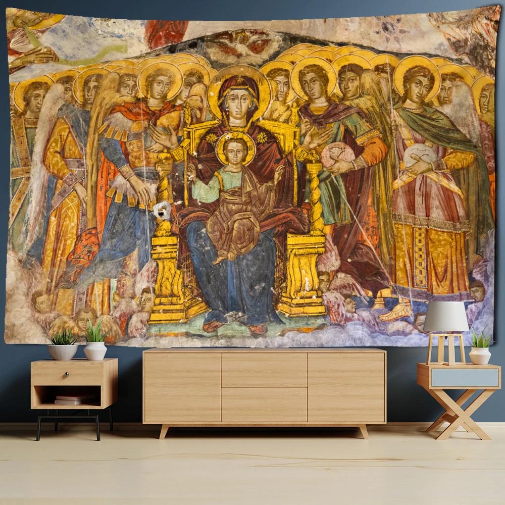 Imperium Romanum Obraz Tapisérie Král Justiniánská dynastie Retro Nástěnné Tapisérie Boho Home Dekor Nástěnná malba Macrame