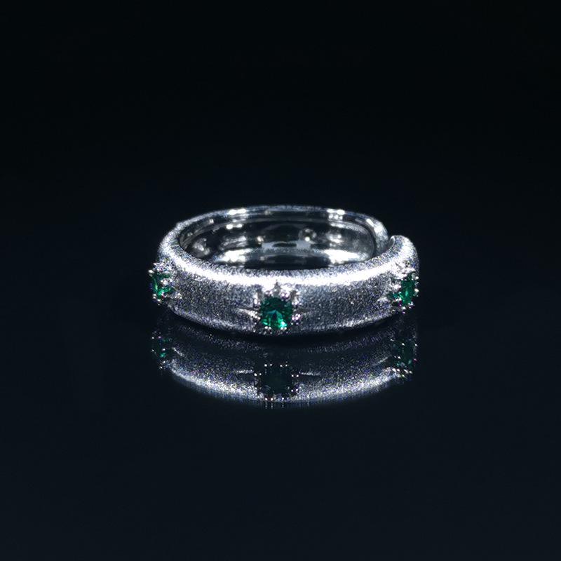 Gebürsteter Sternenstaub Edelsteinring - Elegantes High-End Geschenk für Frauen