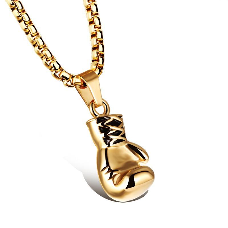 

European American Street Hip-hop Stainless Steel Boxing Ring Necklace Personalized Classic Titanium Men s Accessories
