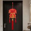 1/2pcs Fu Character Lucky Pendant, 2026 Chinese New Year Decor with Tassel, Red Good Luck Hanging Ornament for Door Wall