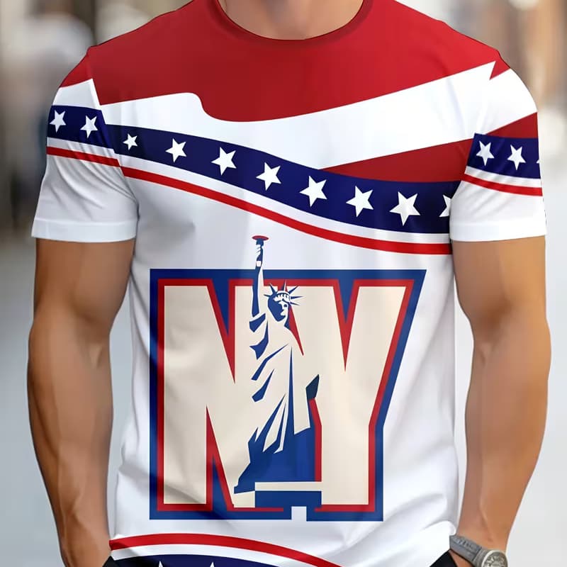 

Men s Fashion 3D Printed Men s T-Shirt Round Neck Short Sleeve, Trendy Street Wear XL