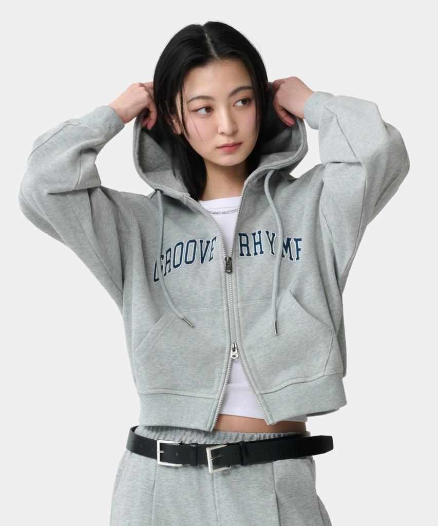Groove Rhyme 3-Ply Terry Applique Logo Zip-Up Hoodie (2 Colors) (Frbrcxj502M)