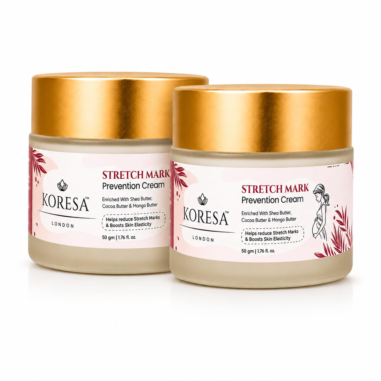 KORESA London Stretch Mark Cream for Pregnancy & Postpartum - Stretch Mark Prevention Cream with Shea Butter, Cocoa Butter & Mango Butter - Improve