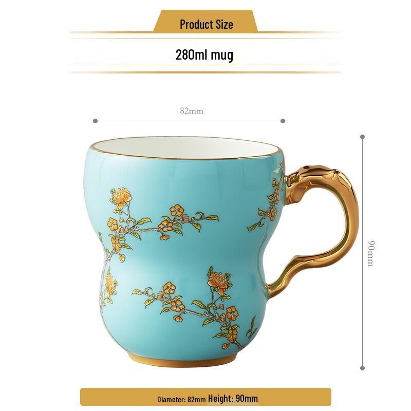 Yongfengyuan Paní Porcelán Modrý Západojezerský Orchidejové Srdce Keramický Hrnek