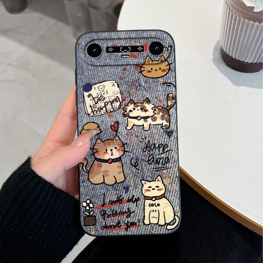 For Tecno Camon Slim CN6c / Pova Slim / Spark Slim Phone Case Playful Watercolor Cat Pattern Soft Smooth Matte Silicone Shockproof Shell For Daily Use