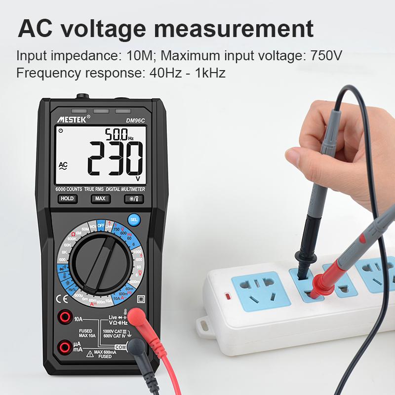 TRMS Large Au-to Digital Multimeter Auto Range Fast Accurately Measures Multimetro 1000V 10A AC DC Ohm Hz NCV Live Voltage Mete