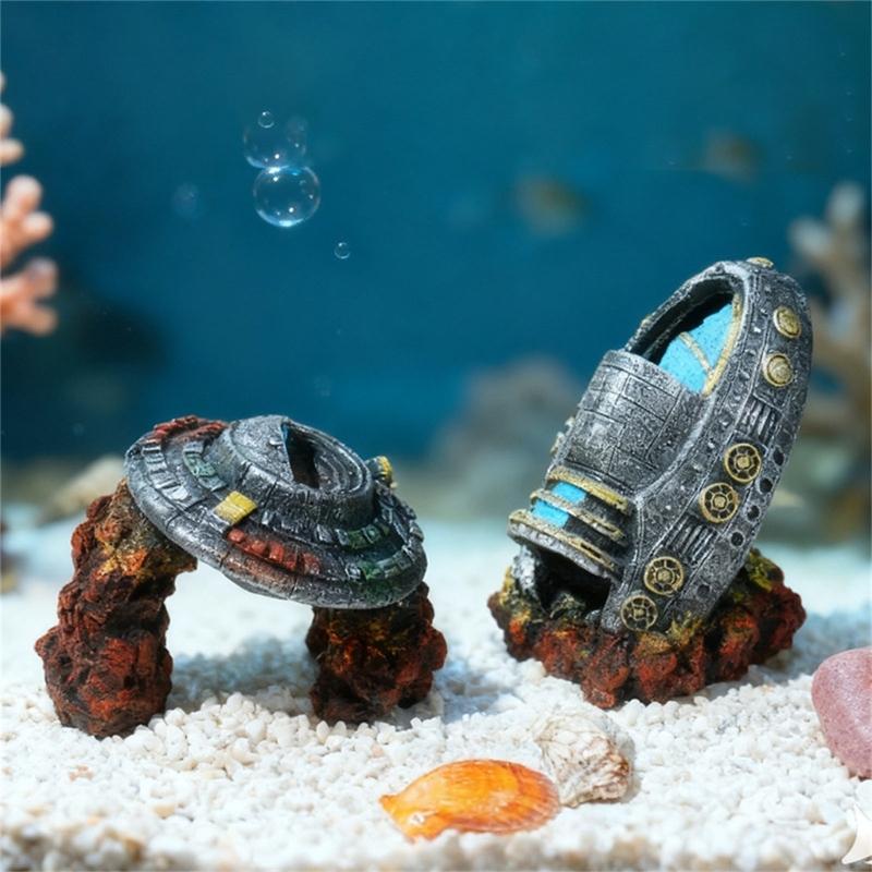Modern Resins Ornaments For Fish Tanks Unique Underwater Art With Multiple Layered And Nonslip Base