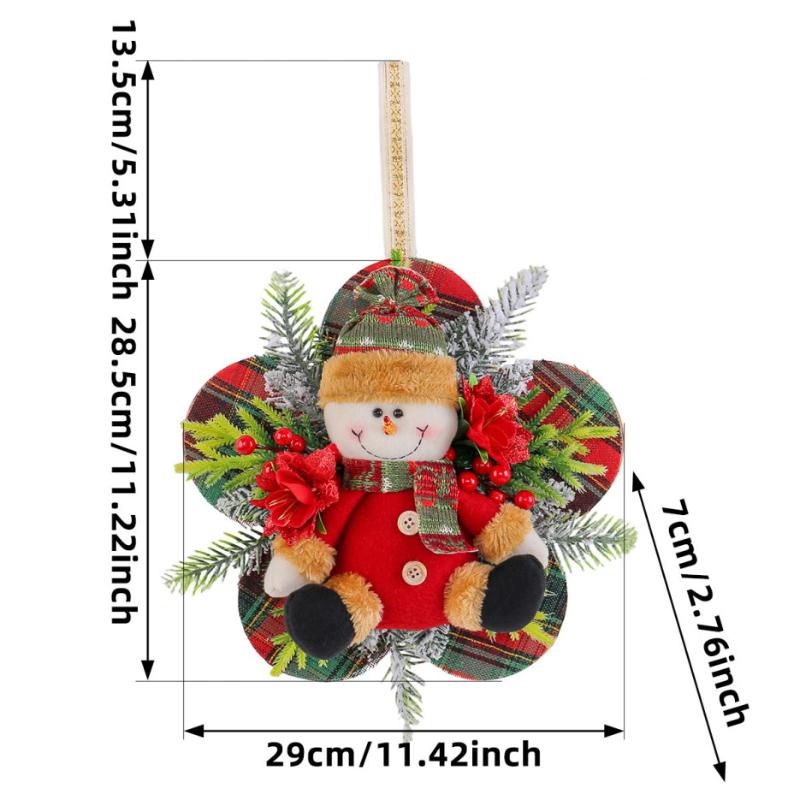 

Рождественский венок, подвеска для украшения, праздничная фигурка Санта-Клауса, снеговика, венок, елочные украшения для создания атмосферы