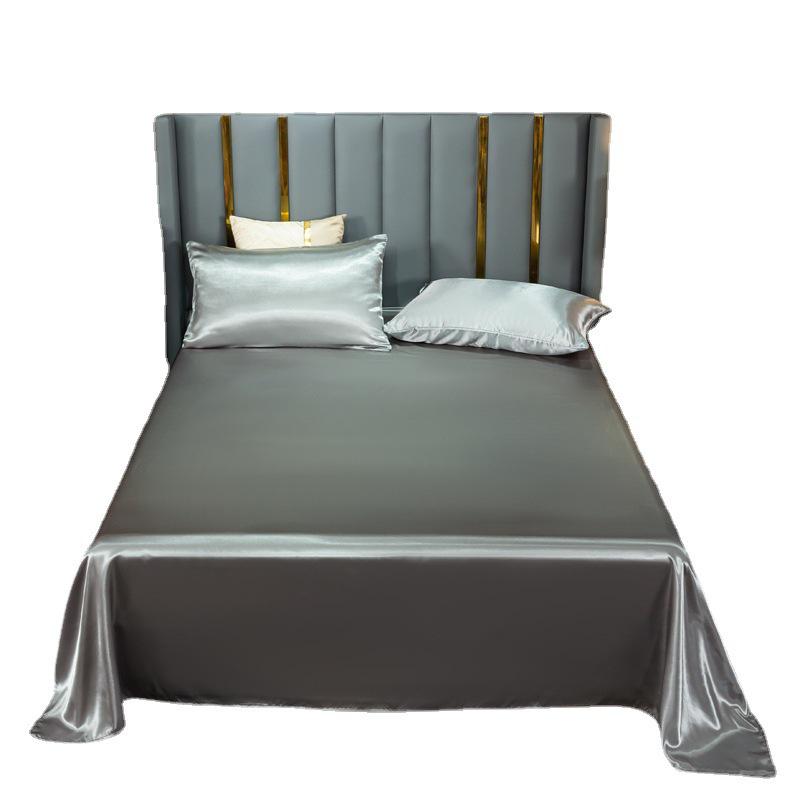 Pure Color Imitation Silk Bedding Set - Silky, Washable Four-Piece Sleep Set