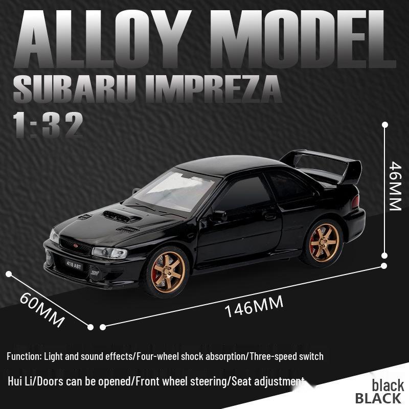 

Имитационная модель игрушечной машинки Subaru Impreza из сплава с инерционным механизмом, звуковыми и световыми эффектами.