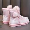 Children's Mid-cut Warm Cotton Shoes Winter Fashion Thickened Cotton Boots Girls Waterproof Printed Casual Shoes Anti-slip Snow Boots