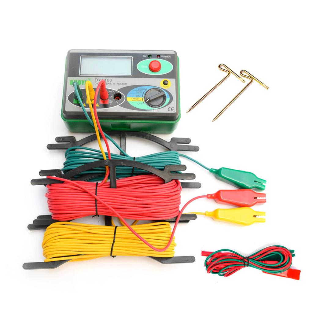 Ground Resistance Tester Digital Grounding Resistance Meter Ground Resistance Tester Earth Resistance Tester Ground Resist