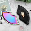 Ins Style Stainless Steel Lip Shaped Jewelry Tray Home Cosmetics Metal Decoration Tray Female Jewelry Storage Tray Decorative