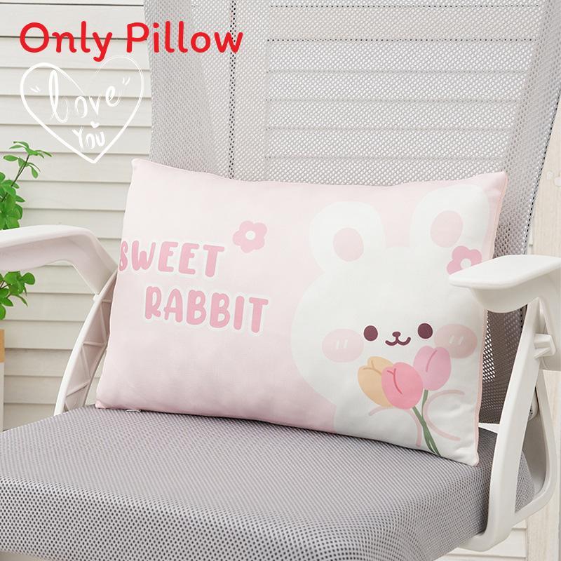 Cartoon Tulip Bear Rabbit Seat Cushion With Ice Silk Fabric For Office And Car Comfort