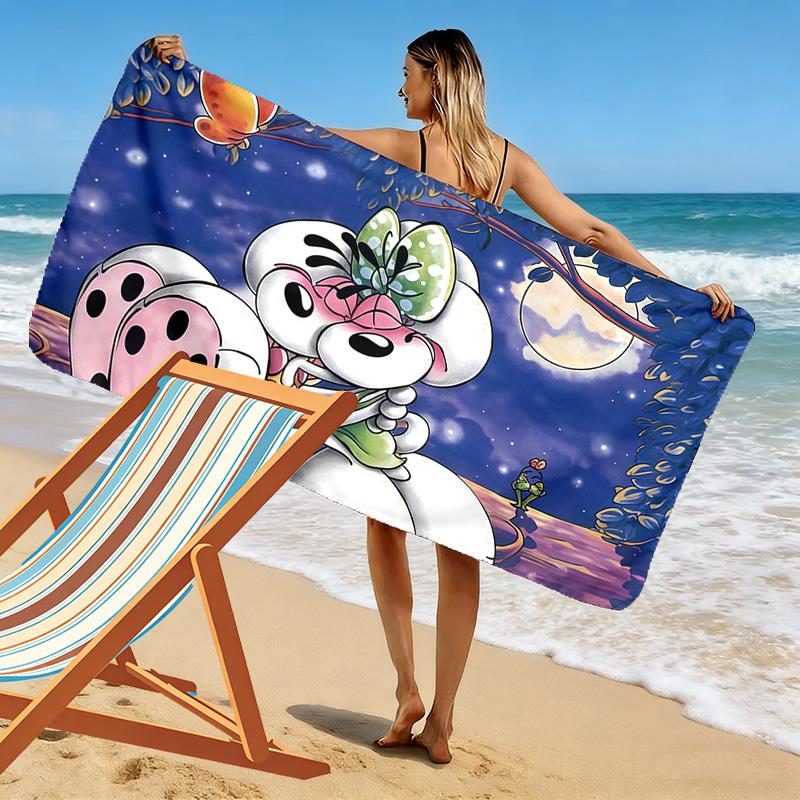 Diddl3 Print Beach Towel, Large Soft Quick Dry Towel for Beach Camping Swimming