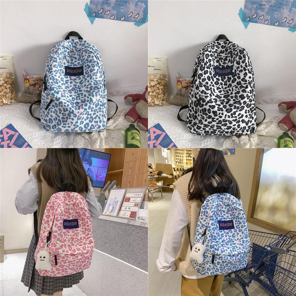 Fashion Leopard Print Pattern Letter Decoration Student Casual Backpack For Teen