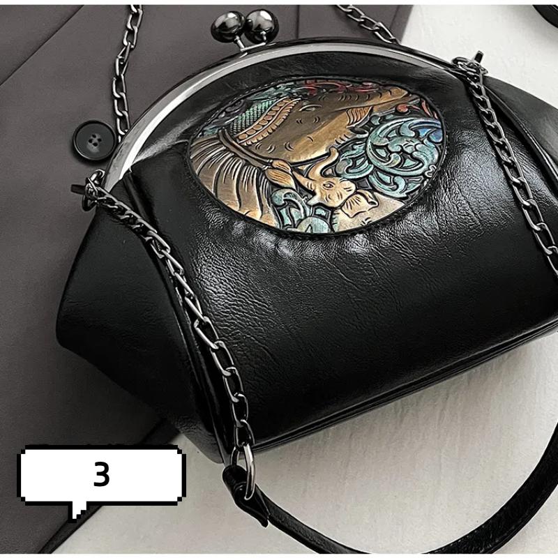 Retro Small Chain Messenger Bag for Women Crossbody Shoulder Bags Fashion Satchel Shell Bag