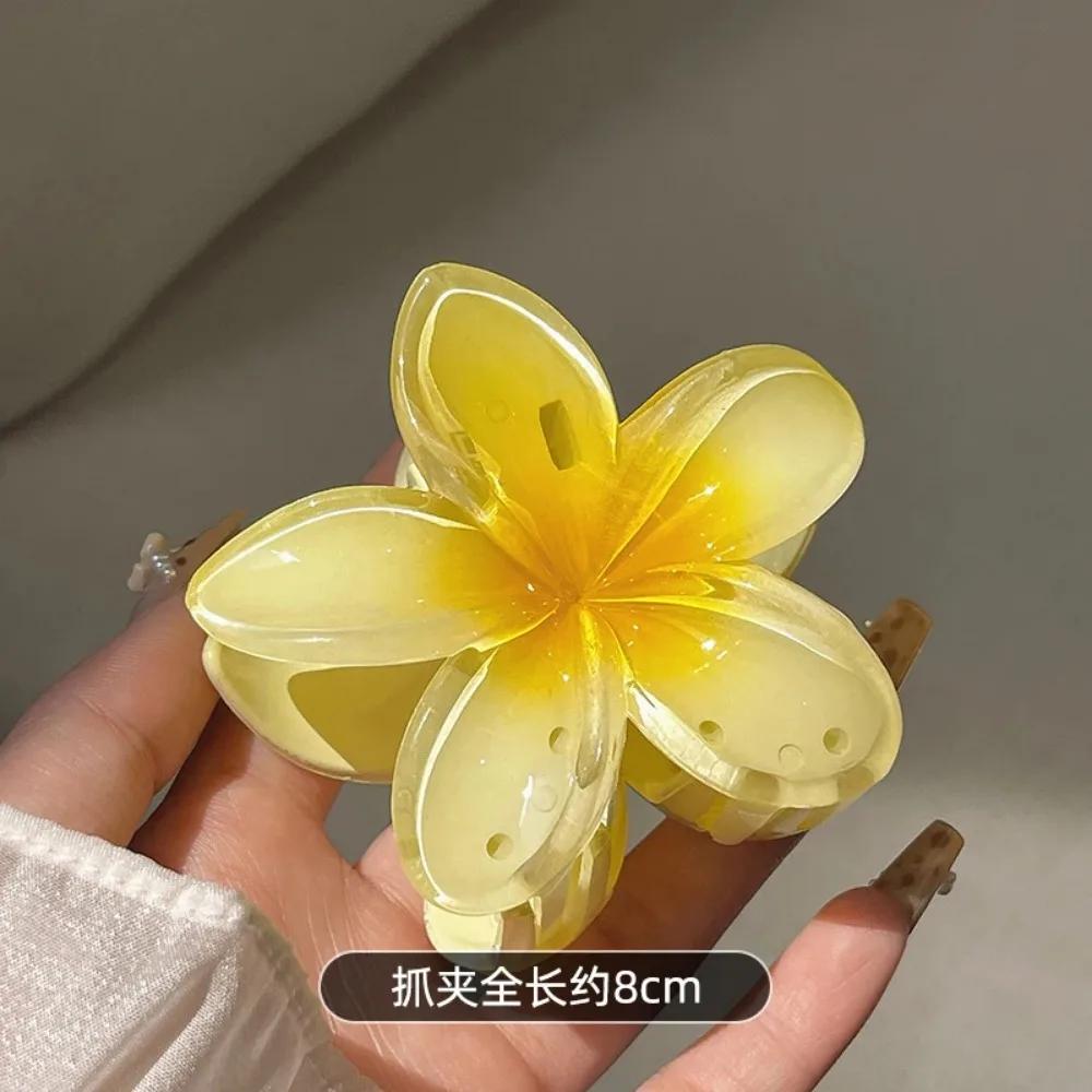 Gradient Flower Hair Clips Set - Multicolor Beach Hawaiian Claw Clips for Women Summer Hair Accessories