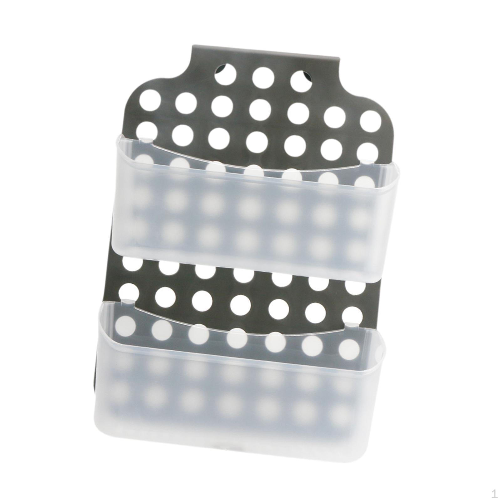 

Регулируемые ящики для хранения, подвесной органайзер для душа, нержавейка, полки, стеллаж для ванной комнаты Black without Hole