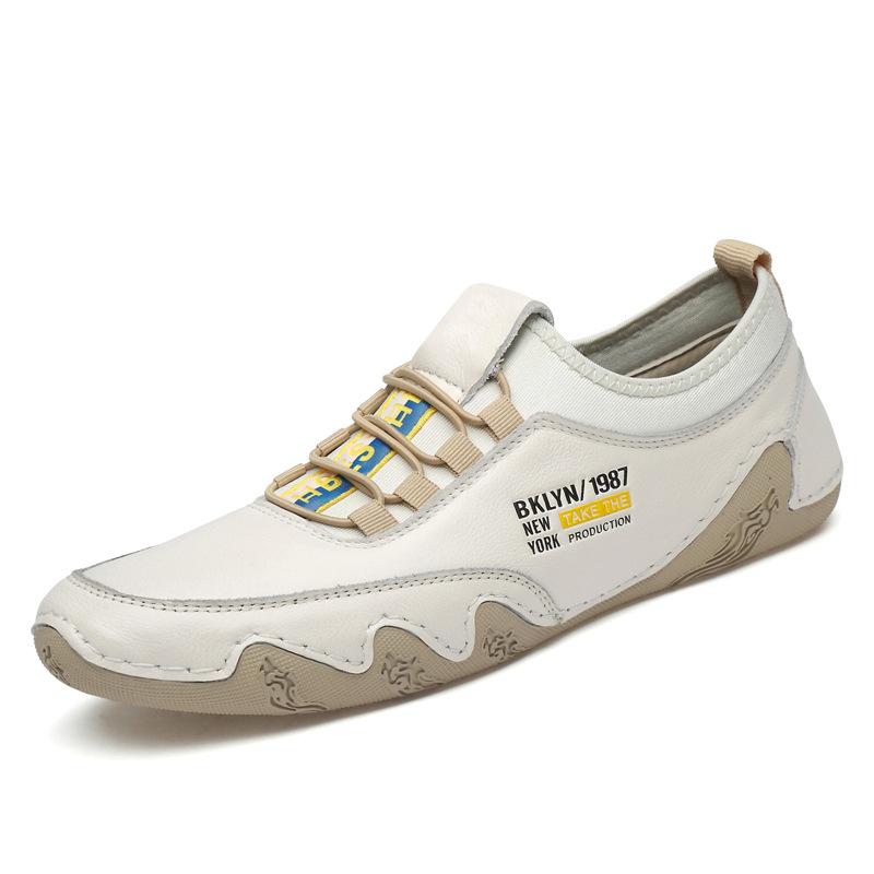 

2025 лето новые продукты мужские кожаные туфли для вождения ручной работы мягкая подошва нескользящие износостойкие модные повседневные туфли 44