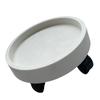 Flower Pot Tray Wheels Round Shape Removable Rotating Wheels Plant Stand for Balcony White